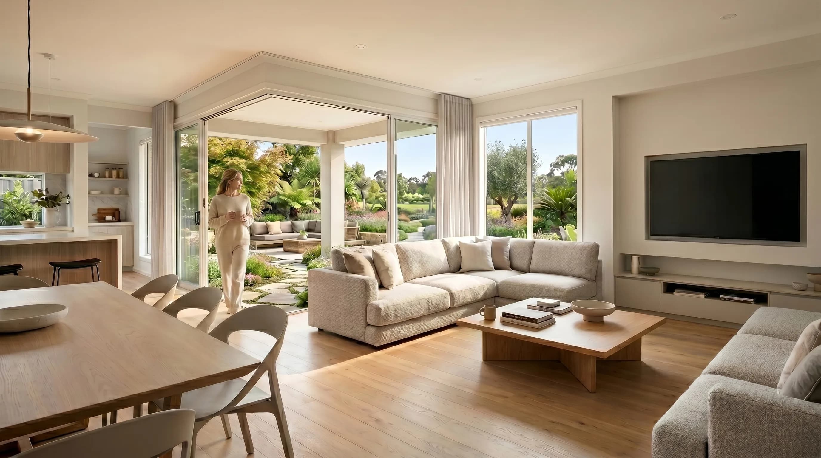 Agent branding video still of a warm, lived-in Australian living space